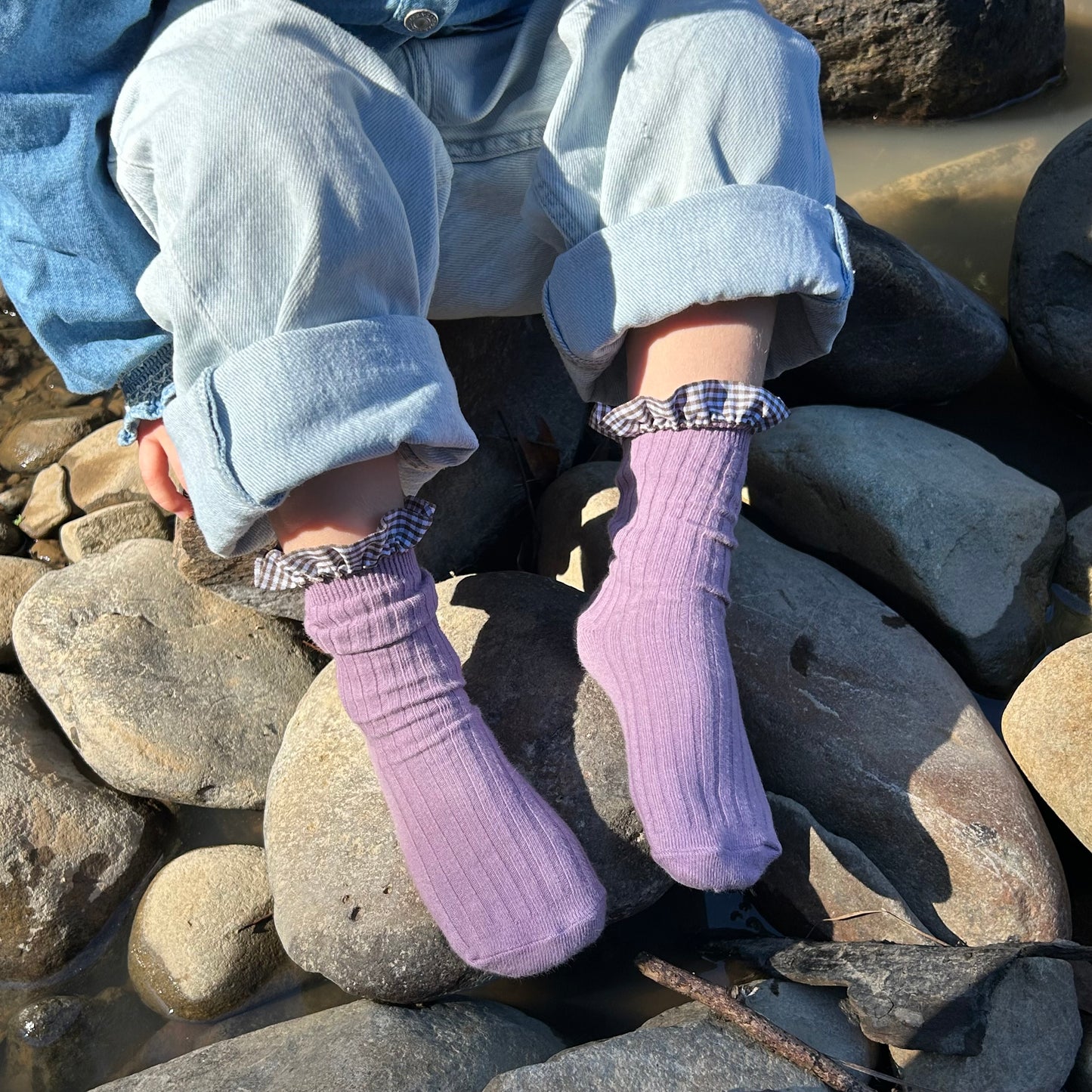Girls Frilly Sock Lavender