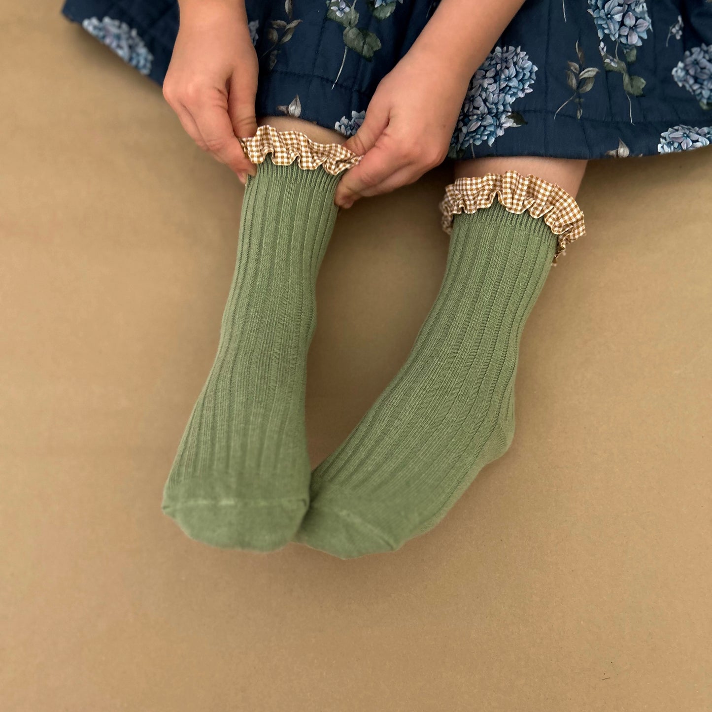 Girls Frilly Sock Sage