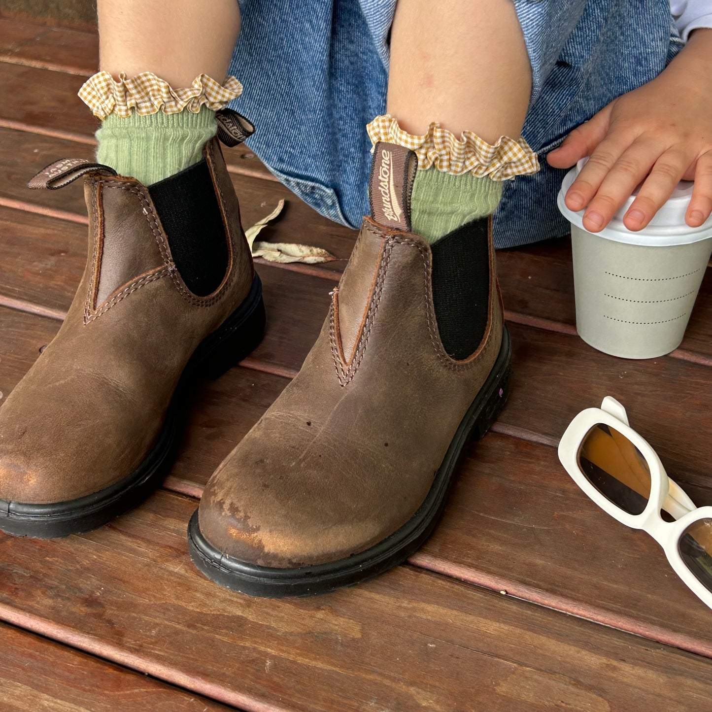 Girls Frilly Sock Sage