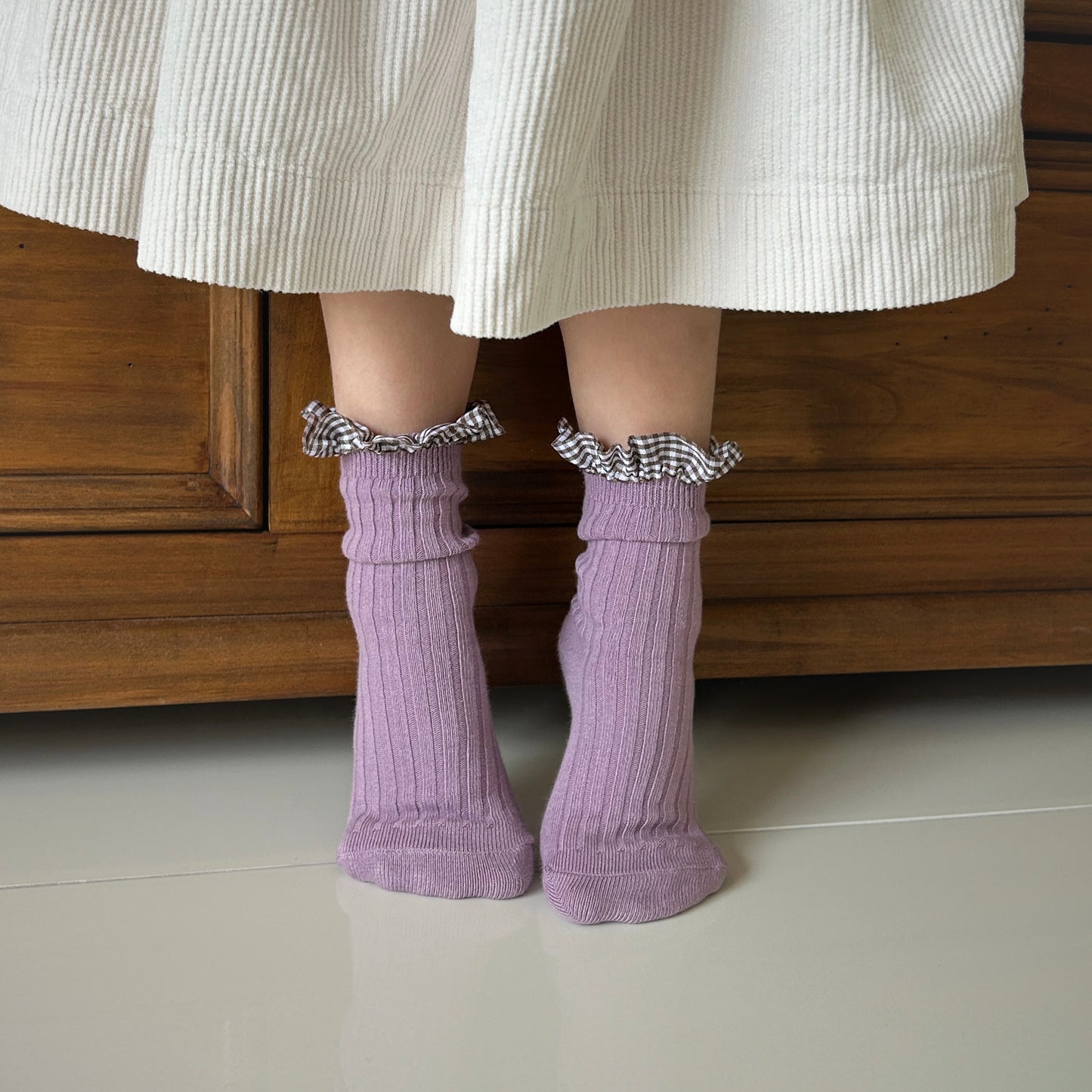 Girls Frilly Sock Lavender