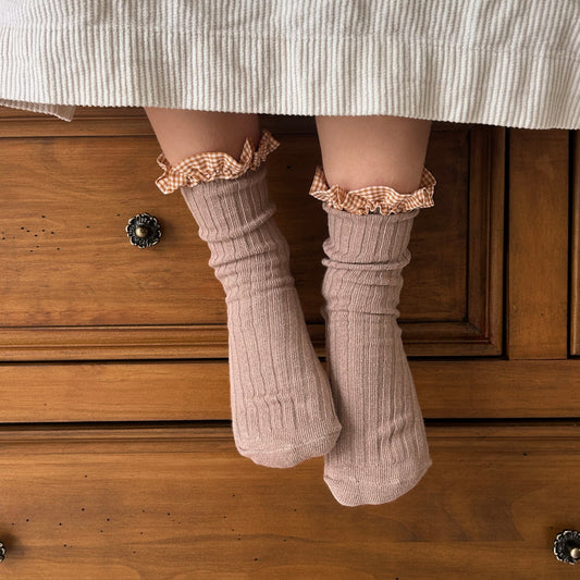 Girls Frilly Sock Mushroom