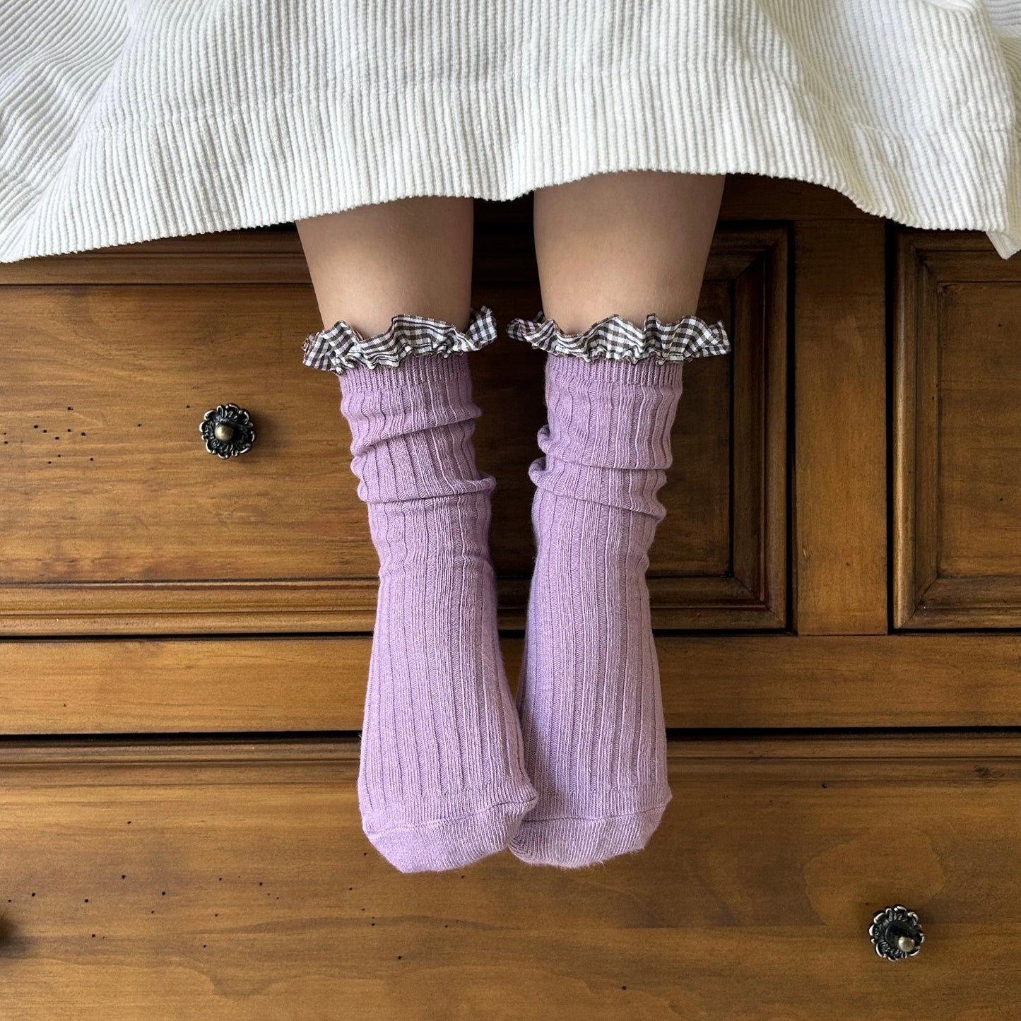 Girls Frilly Sock Lavender
