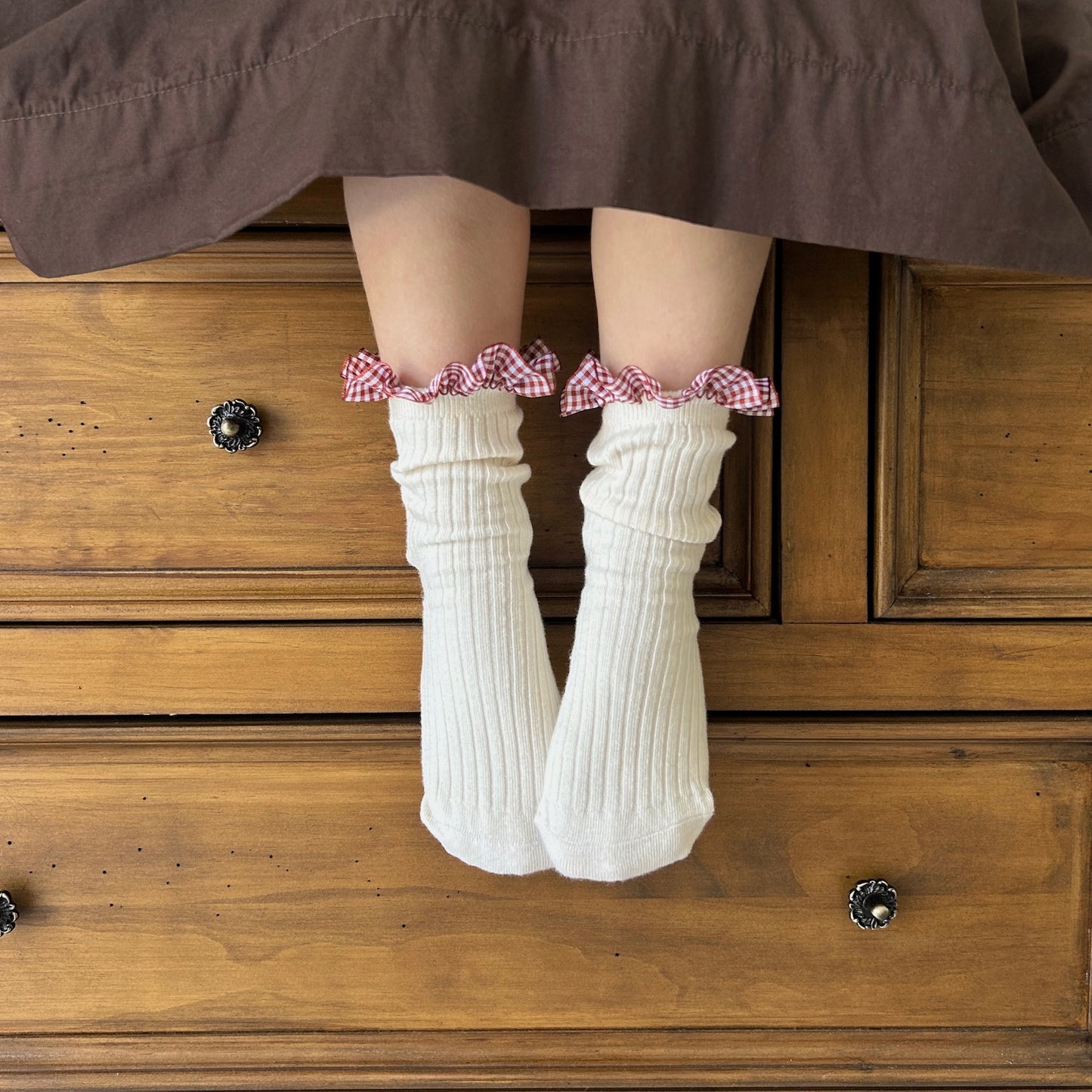 Frilly Sock Cherry 2PK