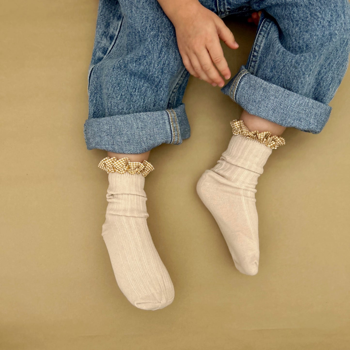 Girls Frilly Sock Honey